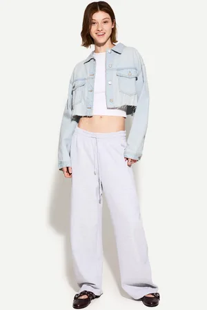 Bershka Cazadora Denim Cropped Mujer M