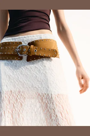 Bershka Cinturón Ancho Cadera Tachas Mujer 95