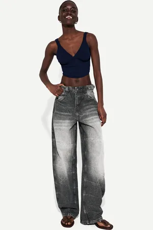 Bershka Jeans Balloon Carpenter Ajustable Mujer 32