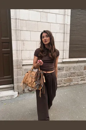 Bershka Pantalón Baggy Low Rise Mujer 36