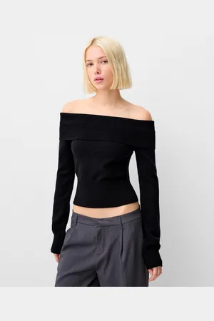 Bershka Jersey Cuello Bardot Mujer S