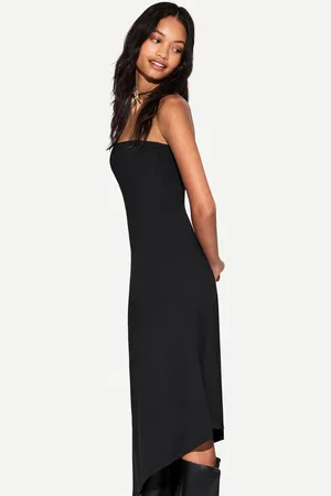 Bershka Vestido Midi Bandeau Asimétrico Mujer Xs