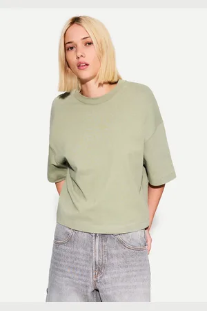 Bershka Camiseta Manga Corta Boxy Heavy Cotton Mujer M