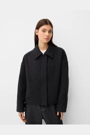 Bershka Abrigo Corto Lana Manteco Mujer Xs-S