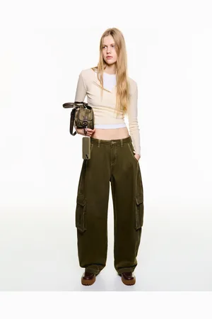 Bershka Pantalón Barrel Utility Mujer 44