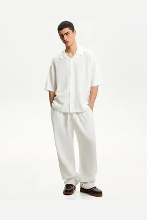 Bershka Pantalón Wide Leg Hombre L