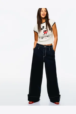 Bershka Camiseta Mickey Manga Corta Mujer Xs