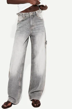 Bershka Jeans Balloon Carpenter Ajustable Mujer 34