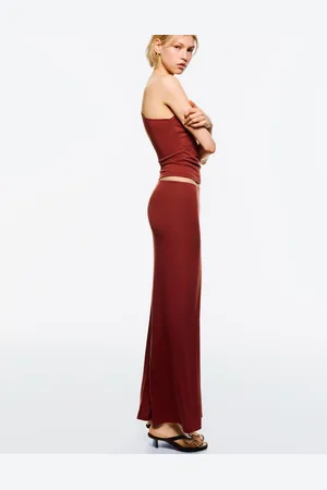 Bershka Falda Maxi Con Modal Mujer Xxs