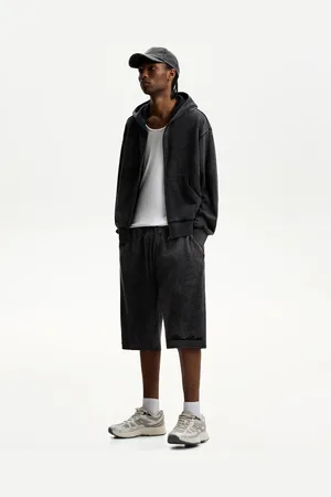 Bershka Bermuda Baggy Rib Hombre S