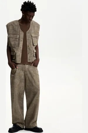 Bershka Pantalón Superbaggy Print Hombre 40
