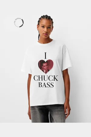 Bershka Camiseta Gossip Girl Manga Corta Oversize Mujer Xs