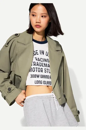 Bershka Cazadora Trench Corta Mujer L