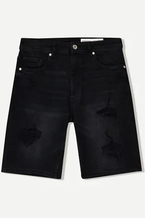 Bershka Bermuda Denim Rotos Hombre 44