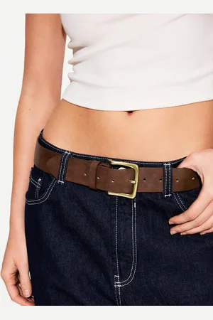 Bershka Cinturón Hebilla Dorada Mujer 95