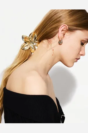 Bershka Pack 2 Pinzas Flor Metalizada Mujer