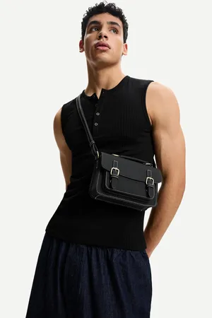 Bershka Bolso Crossbody Pespuntes Hombre