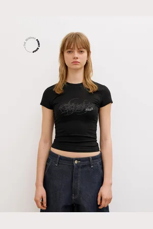Bershka Camiseta Manga Corta Print Mujer M