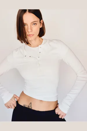 Bershka Camiseta Manga Larga Panadera Mujer L