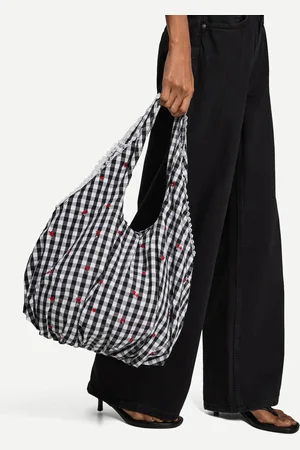 Bershka Bolso Vichy Bordado Flor Mujer