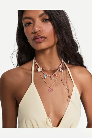 Bershka Pack 3 Collares Abalorios Mujer