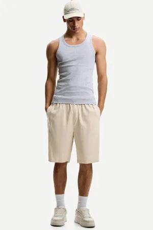 Bershka Bermuda Loose Jogger Con Lino Hombre S
