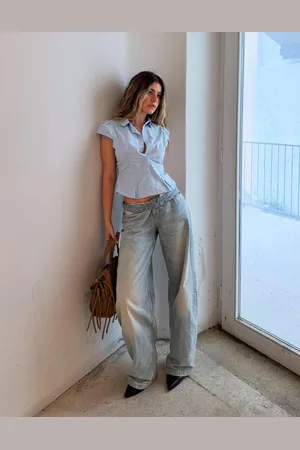 Bershka Jeans Baggy Barrel Mujer 36