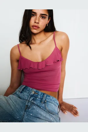 Bershka Top Tirantes Volante Mujer S