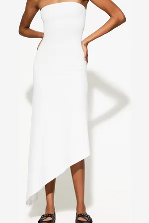 Bershka Vestido Midi Bandeau Asimétrico Mujer L