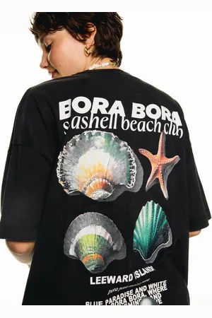 Bershka Camiseta Manga Corta Print Mujer M