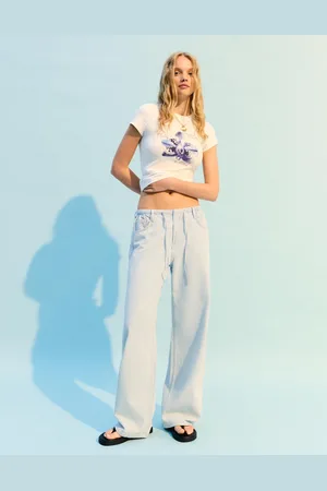Bershka Jeans Wide Leg Ligero Mujer 36