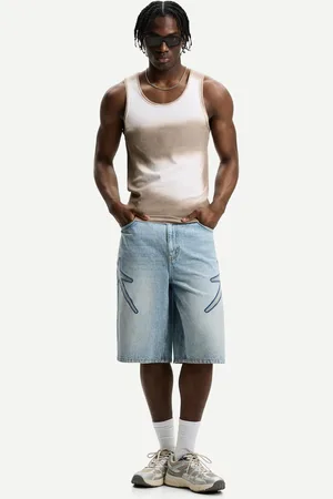Bershka Bermuda Jort Parches Estrella Hombre 36