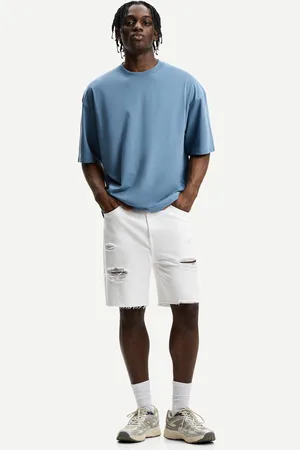 Bershka Bermuda Denim Rotos Hombre 42