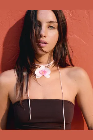 Bershka Collar Colgante Flor Mujer