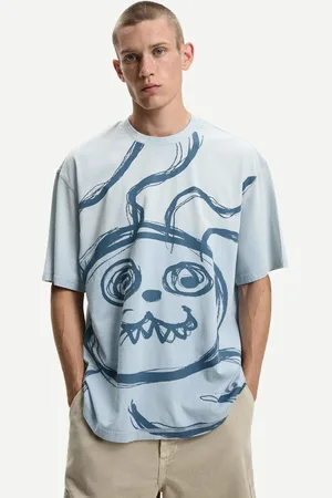 Bershka Camiseta Manga Corta Print Hombre S