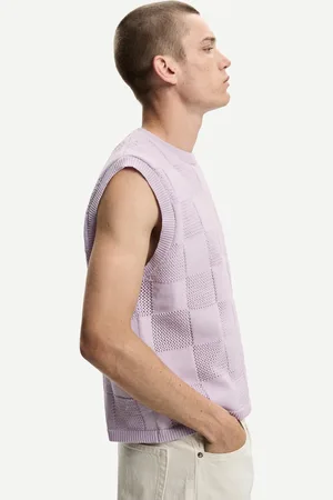Bershka Chaleco Boxy Cuadros Hombre M