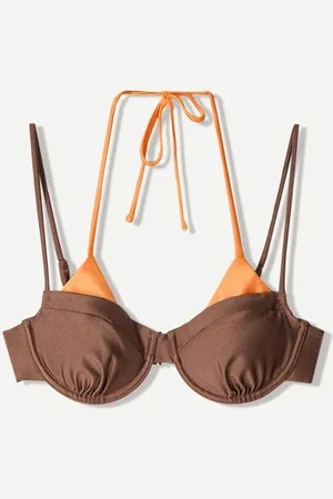 Bershka Top Bikini Superposición Mujer Xs