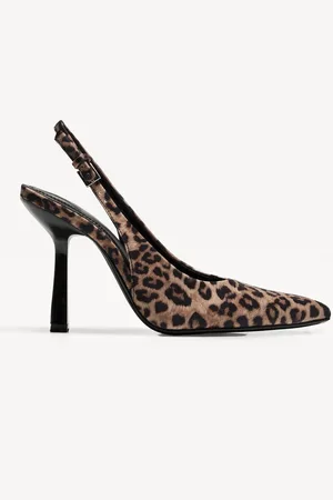 Bershka Zapato Tacón Animal Print Destalonado Mujer 35