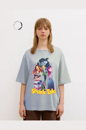 Bershka Camiseta Shark Tale Manga Corta Mujer Xl