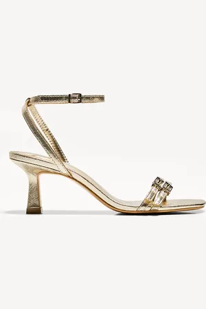 Bershka Sandalia Tacón Tiras Pulsera Mujer 35