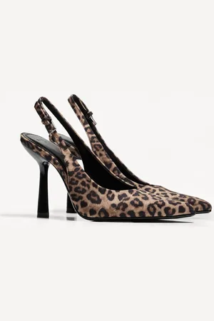 Bershka Zapato Tacón Animal Print Destalonado Mujer 37