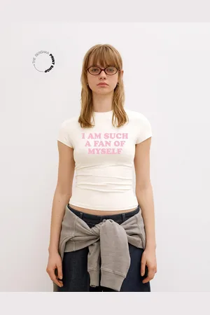 Bershka Camiseta Manga Corta Print Mujer 10-12