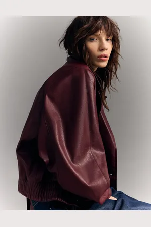 Bershka Cazadora Efecto Piel Cruzada Mujer L
