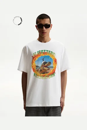Bershka Camiseta Manga Corta Print Hombre L