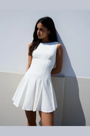 Bershka Vestido Mini Elástico Falda Vuelo Mujer M