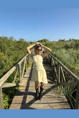 Bershka Vestido Mini Tirantes Print Mujer S
