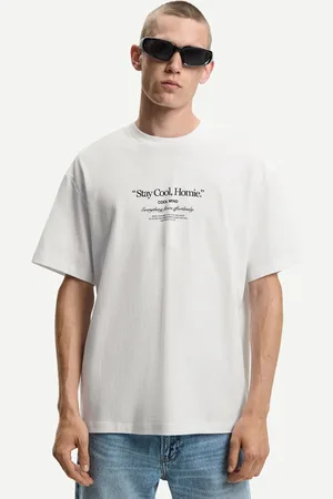 Bershka Camiseta Manga Corta Oversize Print Hombre Xl