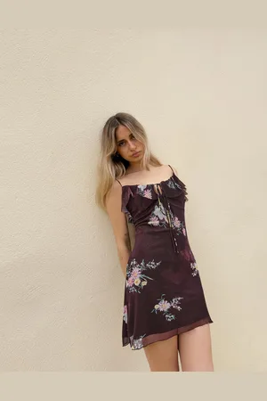 Bershka Vestido Mini Tirantes Tul Print Mujer M