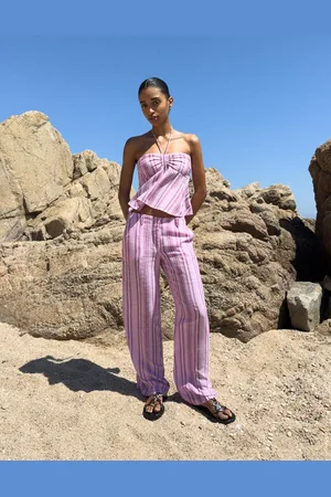 Bershka Top Bandeau Rústico Mujer S