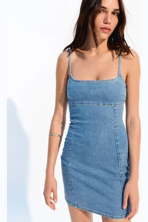 Bershka Vestido Corto Denim Mujer M